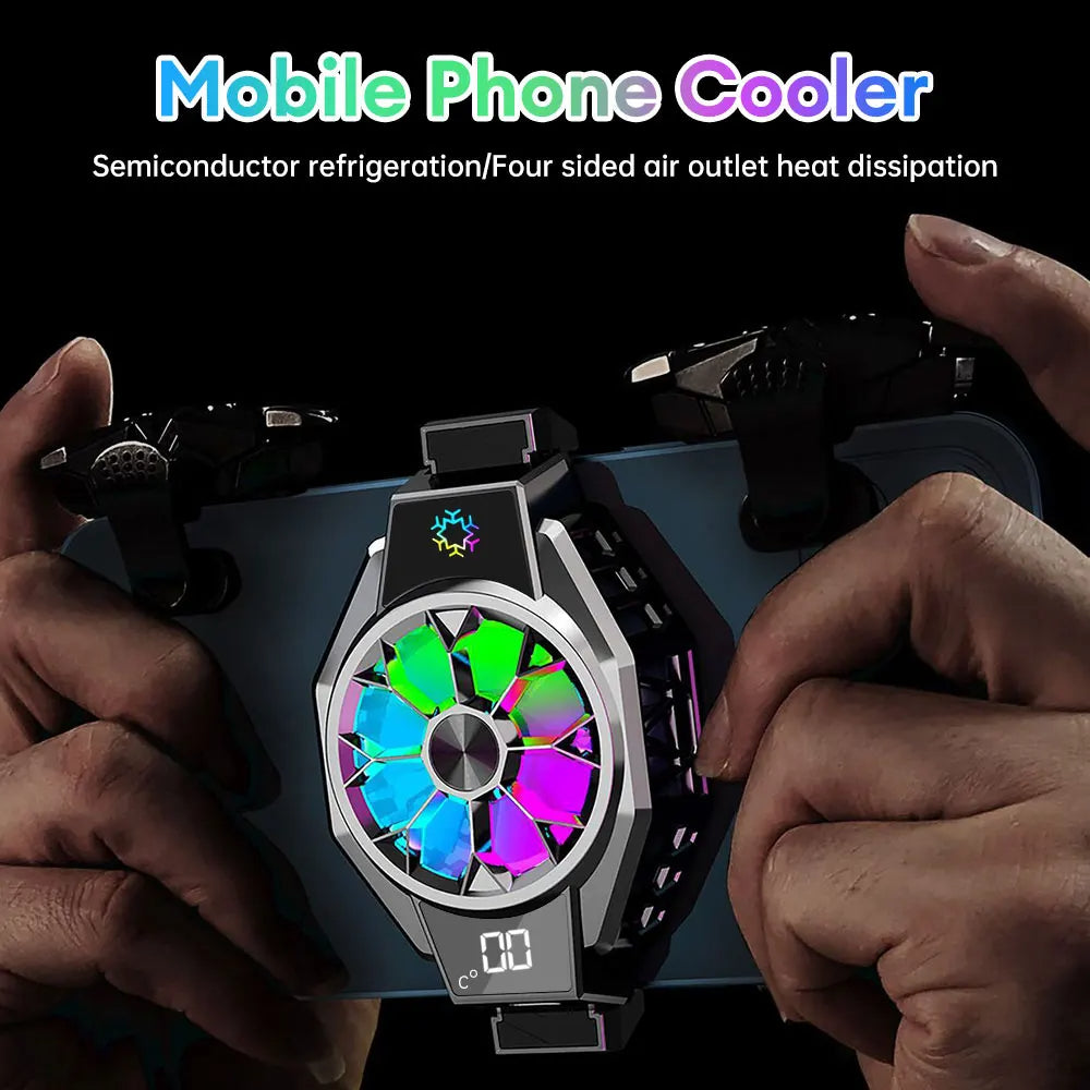 Ventilateur Refroidisseur Téléphone  avec Double Type-C et Effet RGB – Refroidissement Rapide -3°C