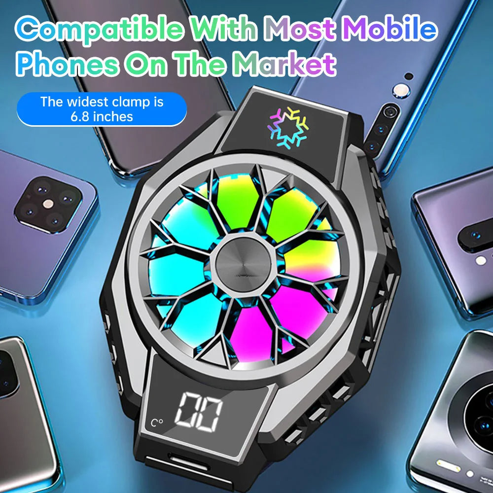 Ventilateur Refroidisseur Téléphone  avec Double Type-C et Effet RGB – Refroidissement Rapide -3°C